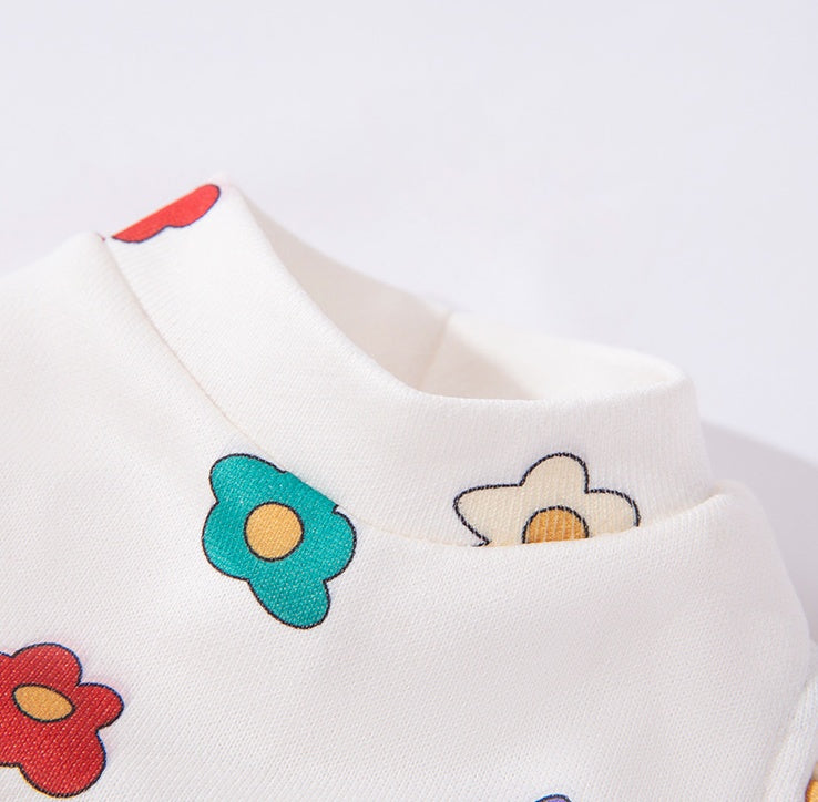 KFX-6457917 Lightweight Pet Dress with Cute Flower Print - Pure White, Multiple Sizes Available