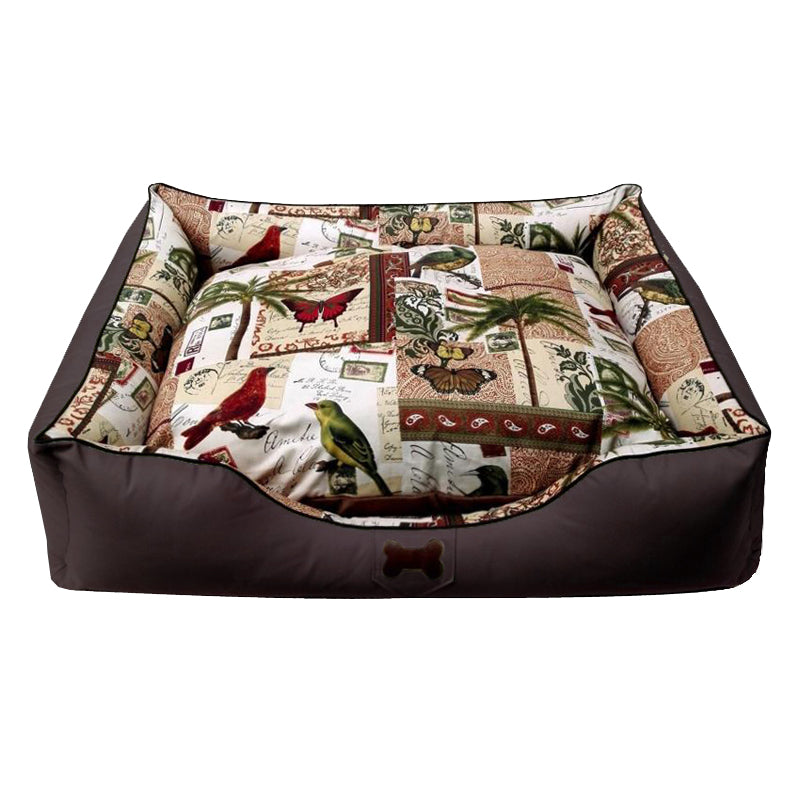 KFX-6460349 Universal Medium to Large Removable and Washable Dog House in Brown and Dark Khaki Fabric