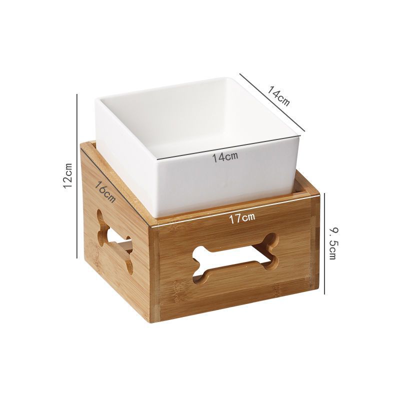 KFX-6462269 Large Capacity Ceramic Pet Bowl with Stand - Available in Various Colors and Shapes
