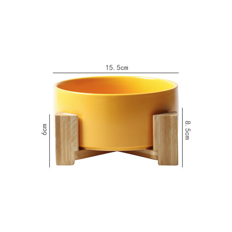 KFX-6462269 Large Capacity Ceramic Pet Bowl with Stand - Available in Various Colors and Shapes