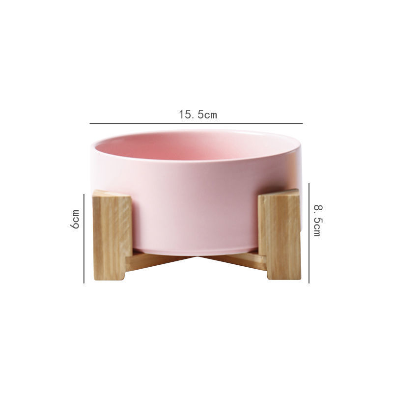 KFX-6462269 Large Capacity Ceramic Pet Bowl with Stand - Available in Various Colors and Shapes
