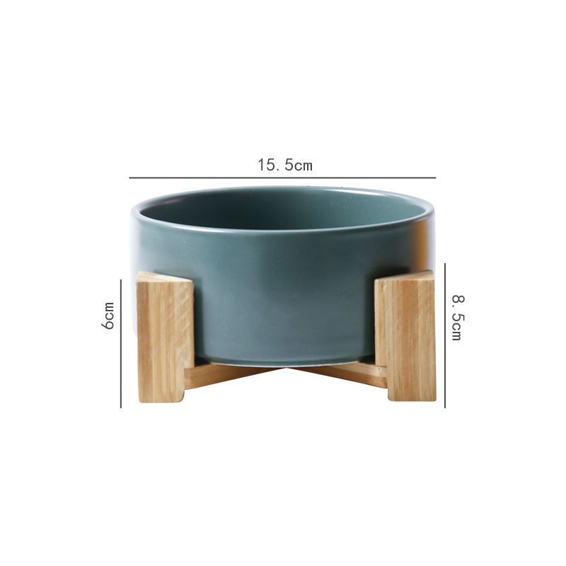 KFX-6462269 Large Capacity Ceramic Pet Bowl with Stand - Available in Various Colors and Shapes