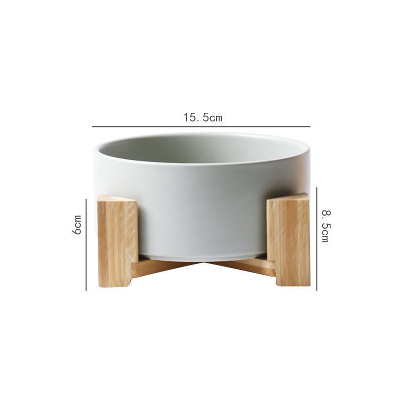 KFX-6462269 Large Capacity Ceramic Pet Bowl with Stand - Available in Various Colors and Shapes