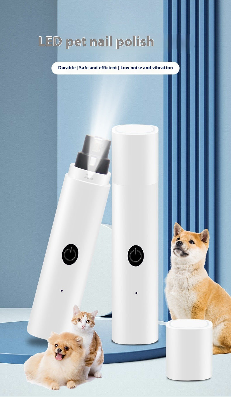 KFX-6463549 Rechargeable Electric Pet Nail Piercing Device with Light for Dogs - Available in White, Blue, and Pink