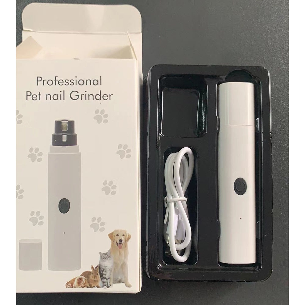 KFX-6463549 Rechargeable Electric Pet Nail Piercing Device with Light for Dogs - Available in White, Blue, and Pink