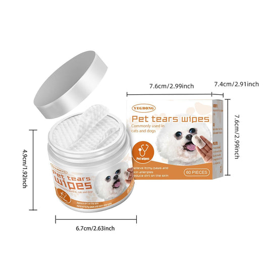 KFX-6463933 Pet Eye Cleaning Wipes for Dogs and Cats – Tear Stain and Dirt Removal Cotton Pads