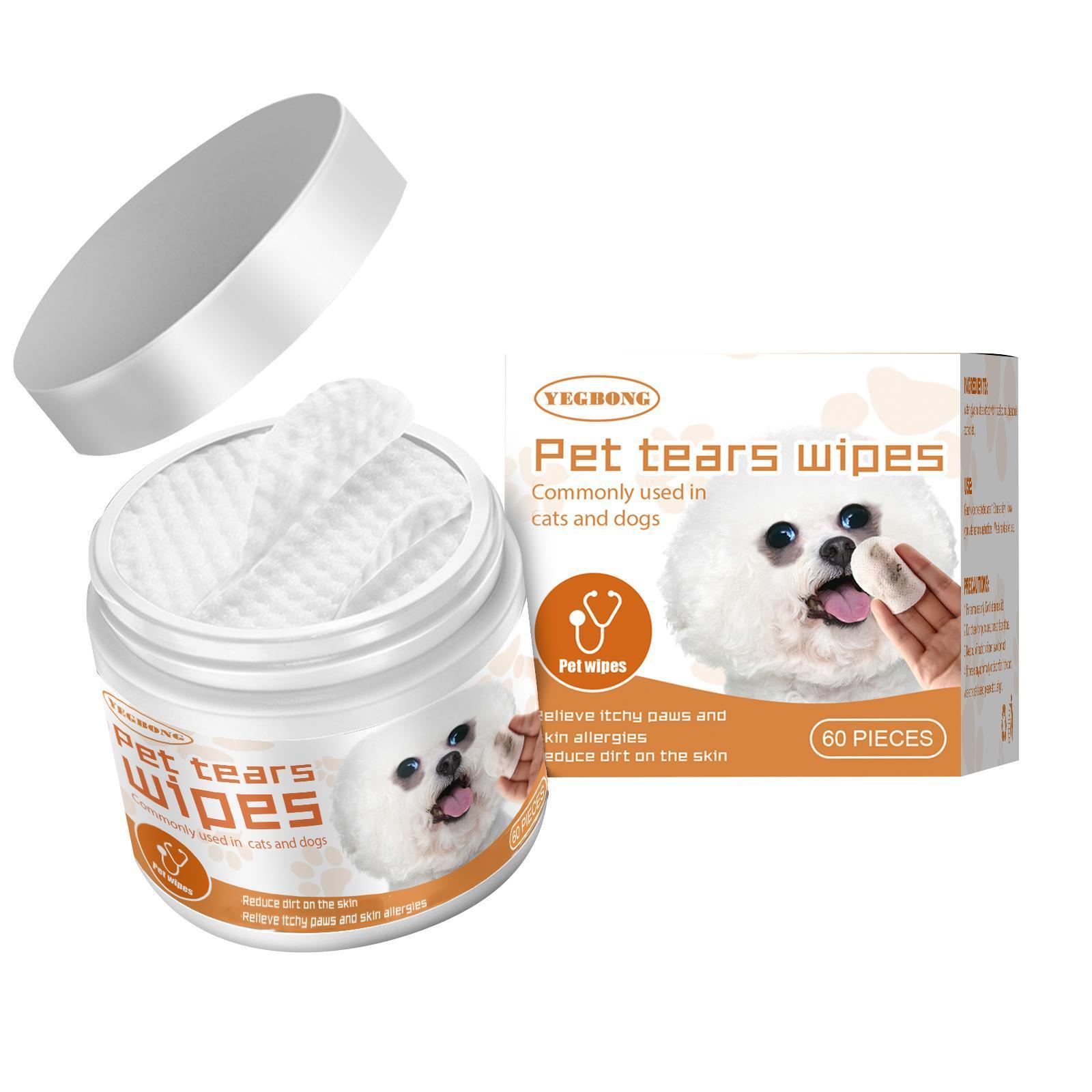 KFX-6463933 Pet Eye Cleaning Wipes for Dogs and Cats – Tear Stain and Dirt Removal Cotton Pads