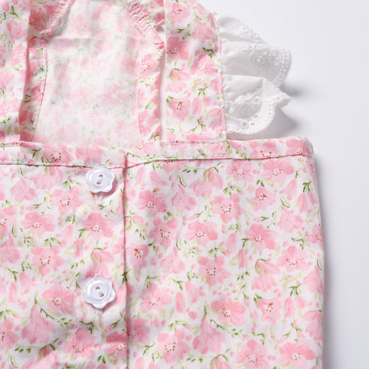 KFX-6466621 Bichon Teddy Dog Skirt in Yellow and Pink Flower Patterns for Spring and Summer