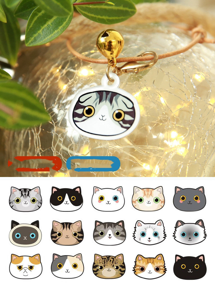 KFX-6467901 Customized Cat Identity Card with Bell - Short and Long Hair Options, Folded Ears Available, XS & S Sizes