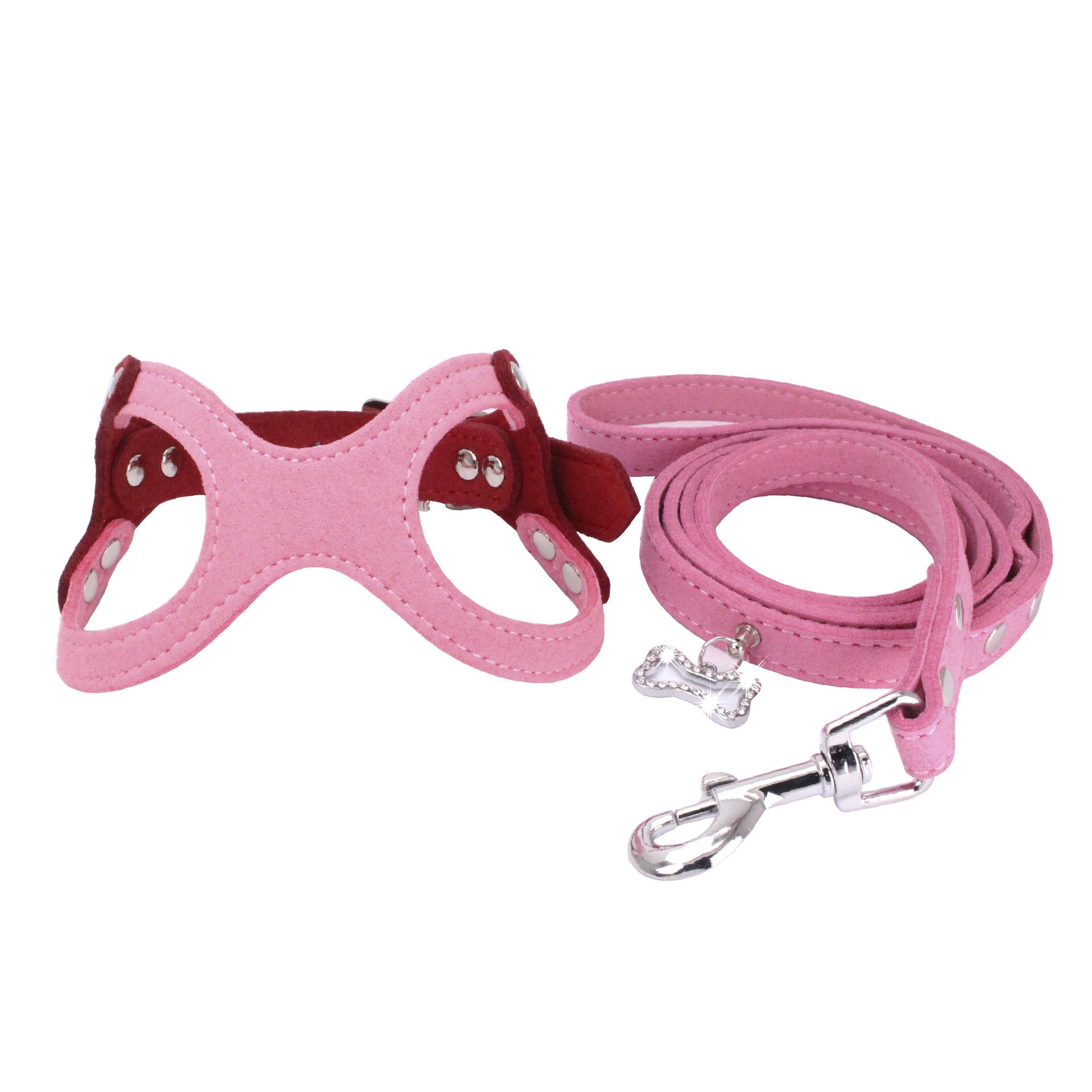 KFX-6471101 Spectacle Shaped Pet Chest Strap made of Korean Velvet with Zinc Alloy Hardware