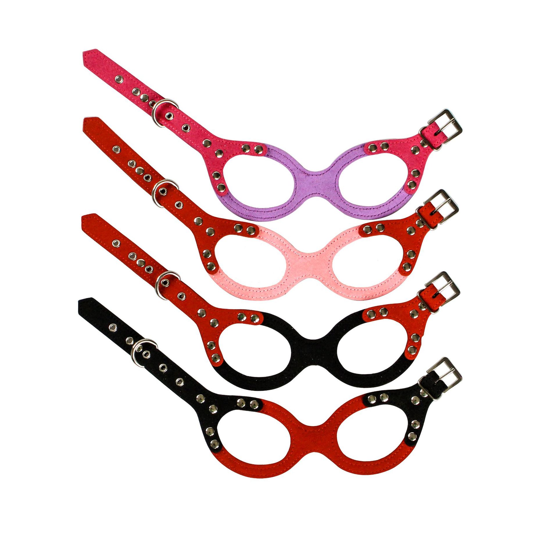 KFX-6471101 Spectacle Shaped Pet Chest Strap made of Korean Velvet with Zinc Alloy Hardware