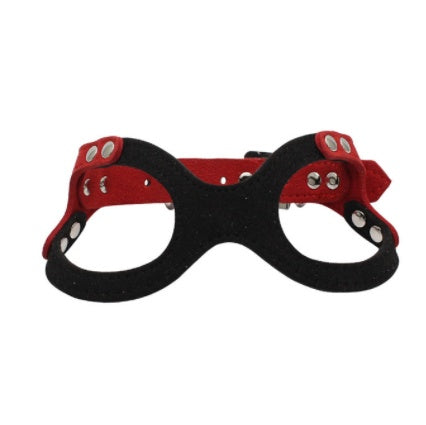 KFX-6471101 Spectacle Shaped Pet Chest Strap made of Korean Velvet with Zinc Alloy Hardware