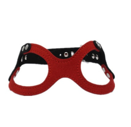KFX-6471101 Spectacle Shaped Pet Chest Strap made of Korean Velvet with Zinc Alloy Hardware