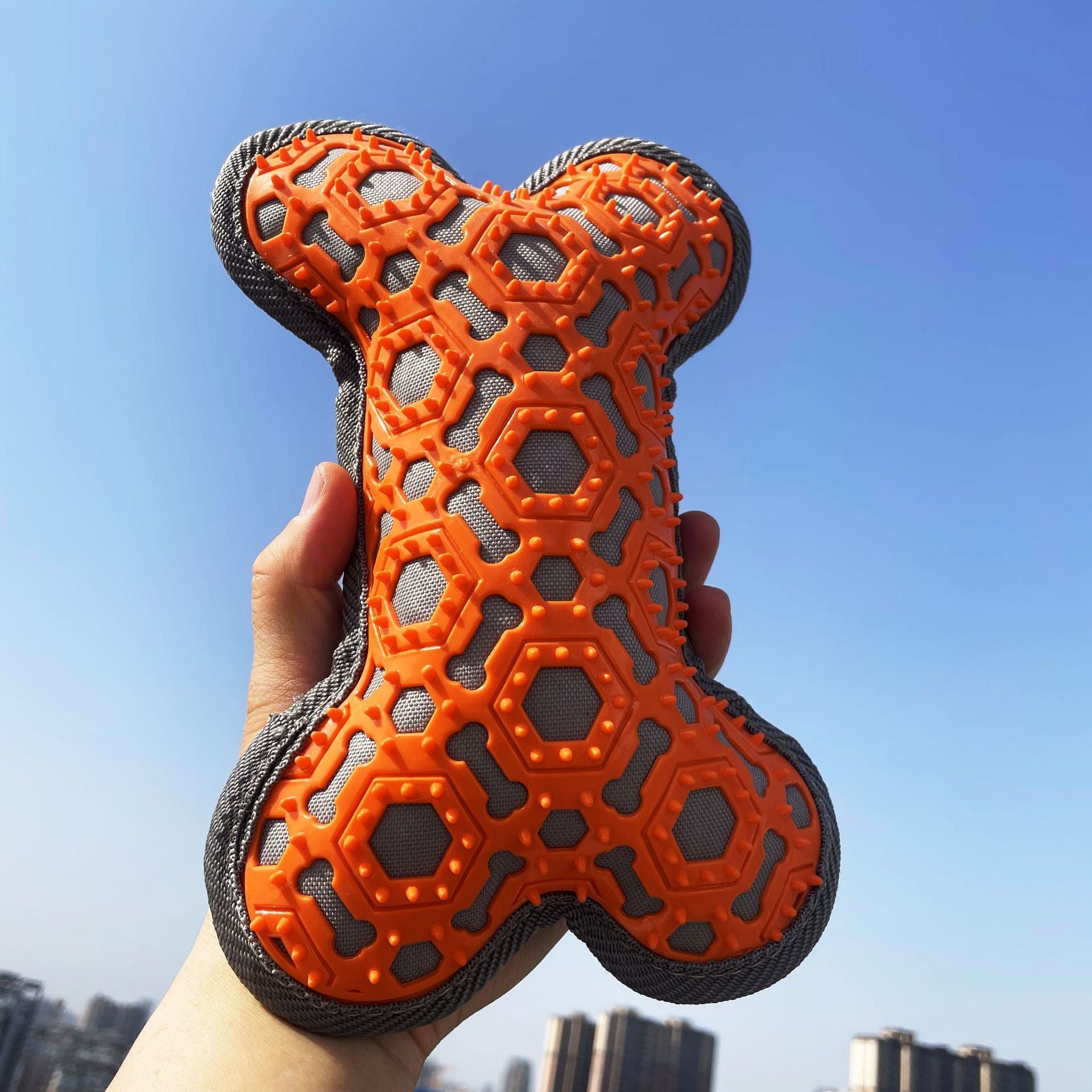 KFX-6471485 Durable Voice Bone Pet Toy - Bite Resistant Oxford Cloth Design