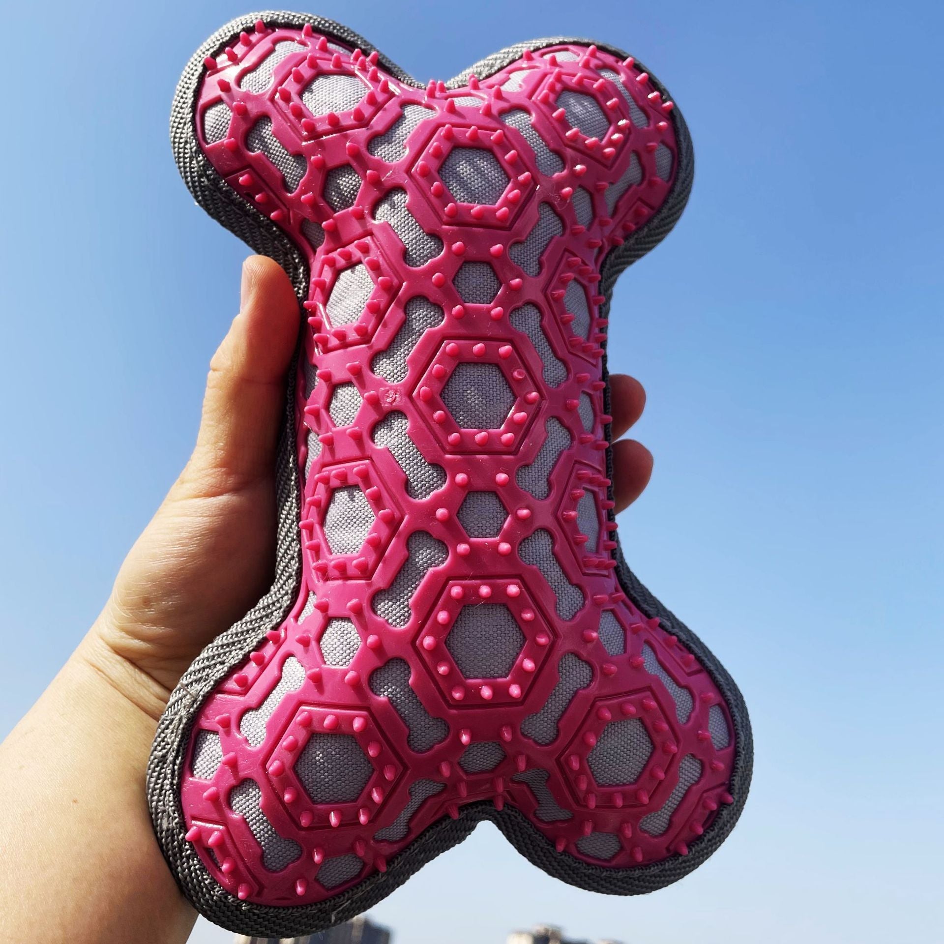 KFX-6471485 Durable Voice Bone Pet Toy - Bite Resistant Oxford Cloth Design