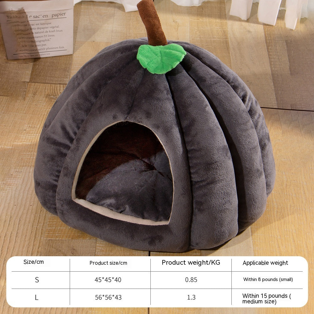 KFX-6471869 Semi-Enclosed Nest for Dogs and Cats in Orange, Peacock Blue, and Dark Gray - Small and Large Sizes Available