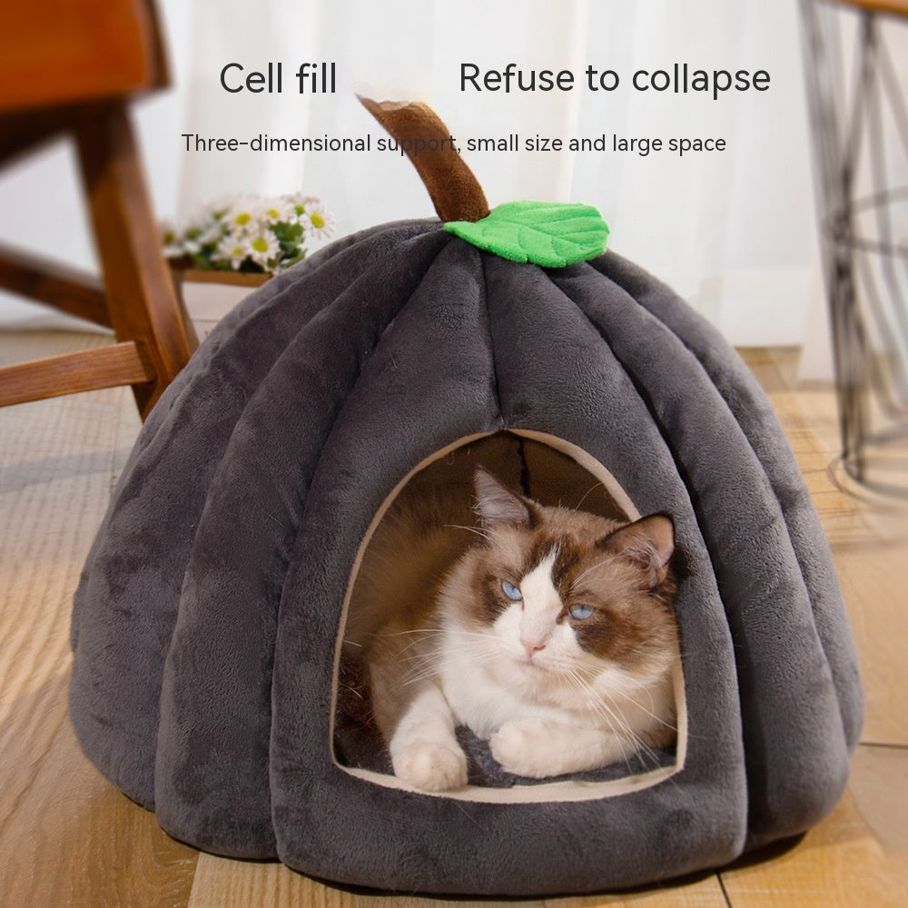 KFX-6471869 Semi-Enclosed Nest for Dogs and Cats in Orange, Peacock Blue, and Dark Gray - Small and Large Sizes Available