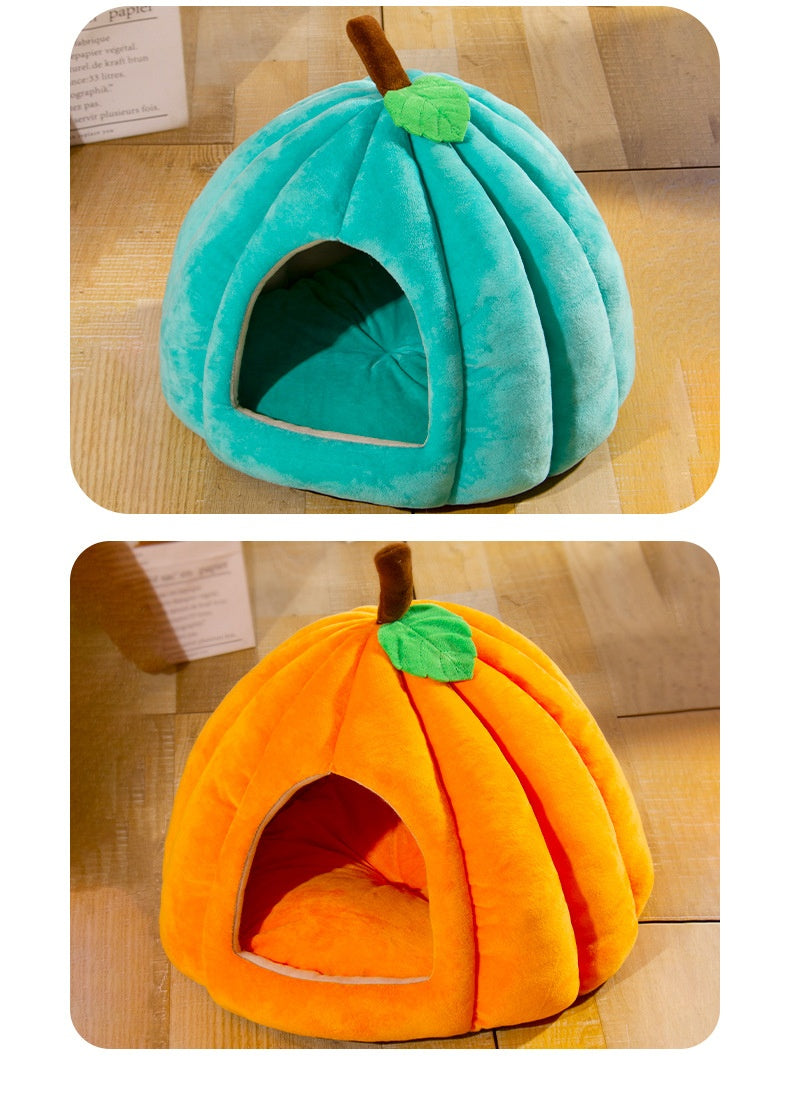 KFX-6471869 Semi-Enclosed Nest for Dogs and Cats in Orange, Peacock Blue, and Dark Gray - Small and Large Sizes Available