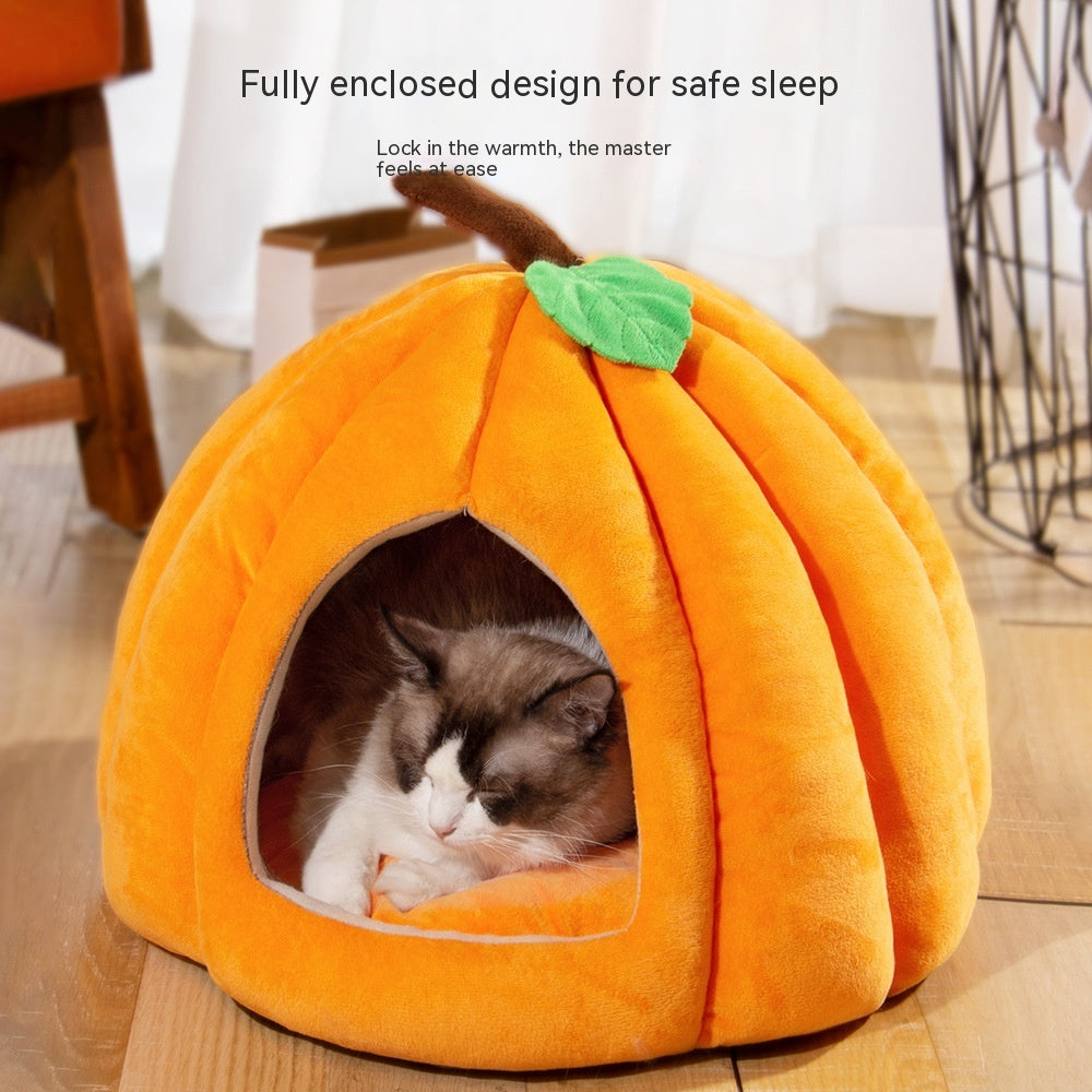 KFX-6471869 Semi-Enclosed Nest for Dogs and Cats in Orange, Peacock Blue, and Dark Gray - Small and Large Sizes Available