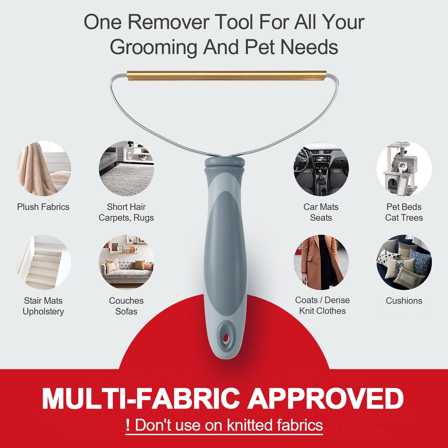 KFX-6473405 Portable Pet Hair Remover Tool for Effective Fur and Lint Removal on Furniture, Carpets, and Upholstery