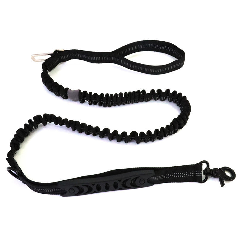 KFX-6477373 Nylon Outdoor Dog Walking Leash with Sports Belt Attachment - Black, 30x20x4cm