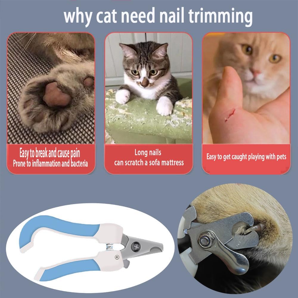 KFX-6479037 Ergonomic Cat Nail Clippers with Nail File for Cats, Dogs, and Rabbits - Safe and Easy Pet Nail Trimming