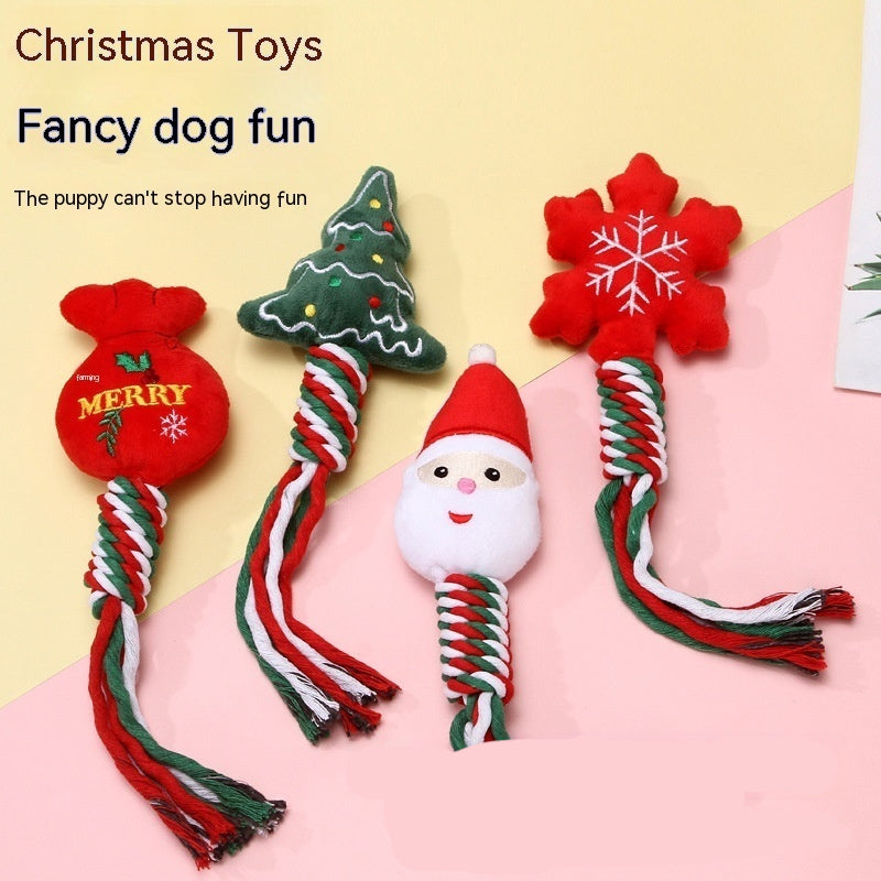KFX-6479933 Festive Cartoon Dog Training Toys for Teeth Cleaning and Biting - Holiday Themes