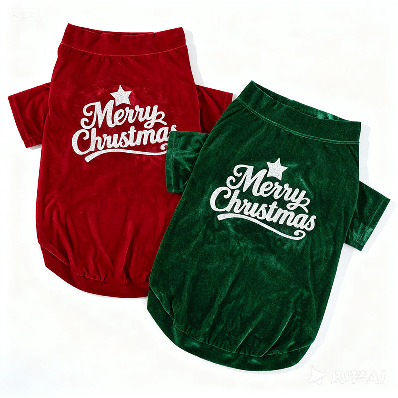KFX-6483133 Stylish Red and Green Pet Clothing for Autumn and Winter in Sizes S to 6XL