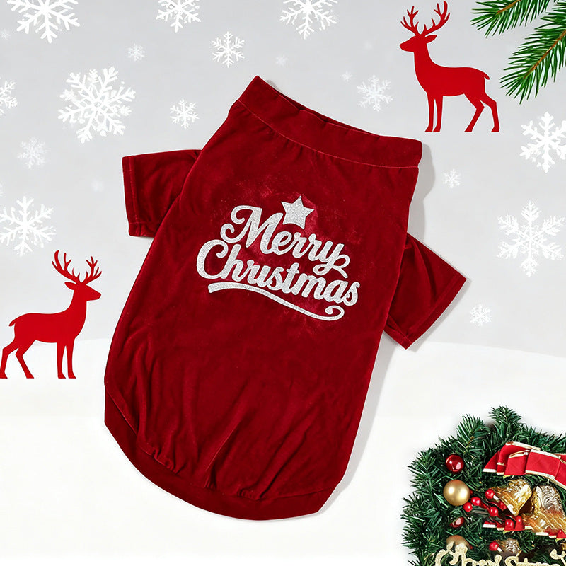 KFX-6483133 Stylish Red and Green Pet Clothing for Autumn and Winter in Sizes S to 6XL