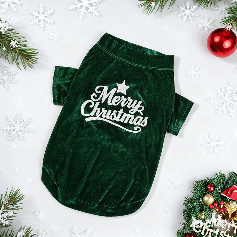 KFX-6483133 Stylish Red and Green Pet Clothing for Autumn and Winter in Sizes S to 6XL