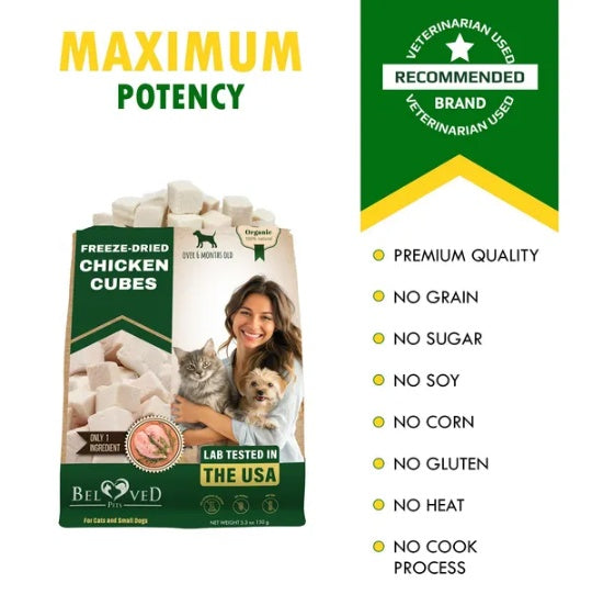 KFX-6483389 Freeze-Dried Cubes for Cats and Dogs, 5.3 oz (150 g) - Nutrient-Rich Pet Treats