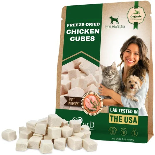 KFX-6483389 Freeze-Dried Cubes for Cats and Dogs, 5.3 oz (150 g) - Nutrient-Rich Pet Treats