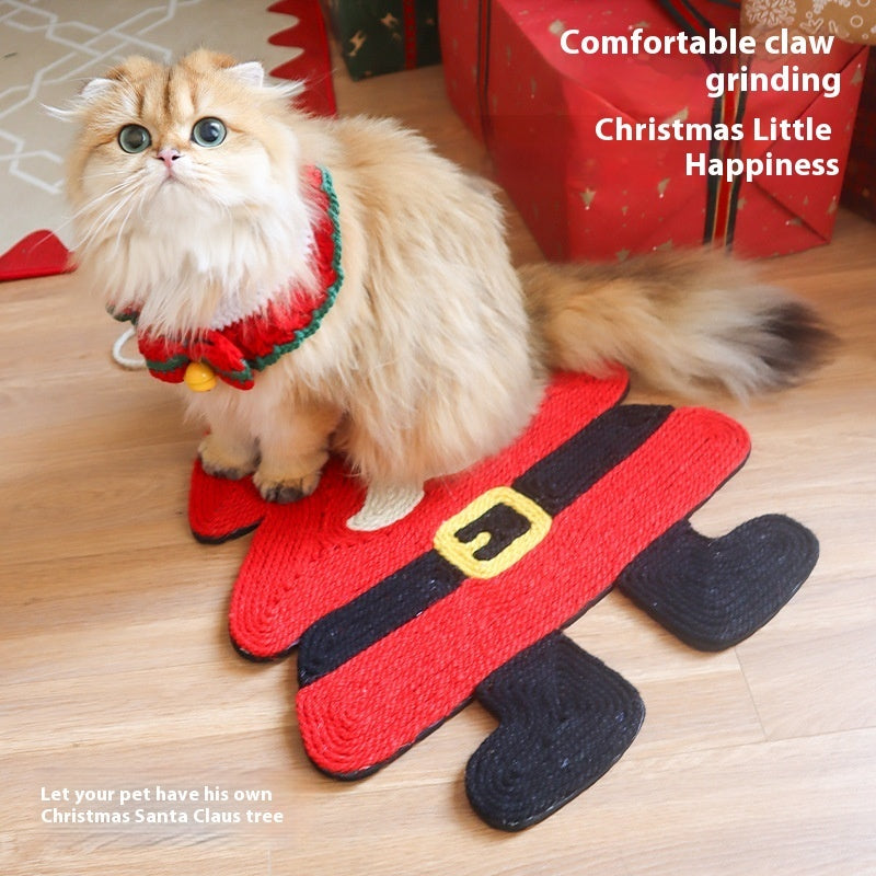 KFX-6483517 Christmas-Themed Sisal Mat Cat Scratch Board - Durable Hemp Rope Design