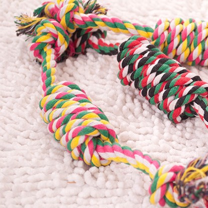 KFX-6484157 Colorful Cotton Rope Dog Chew Toy for Pet Dental Health