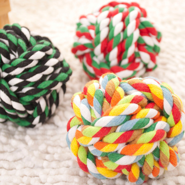 KFX-6484157 Colorful Cotton Rope Dog Chew Toy for Pet Dental Health