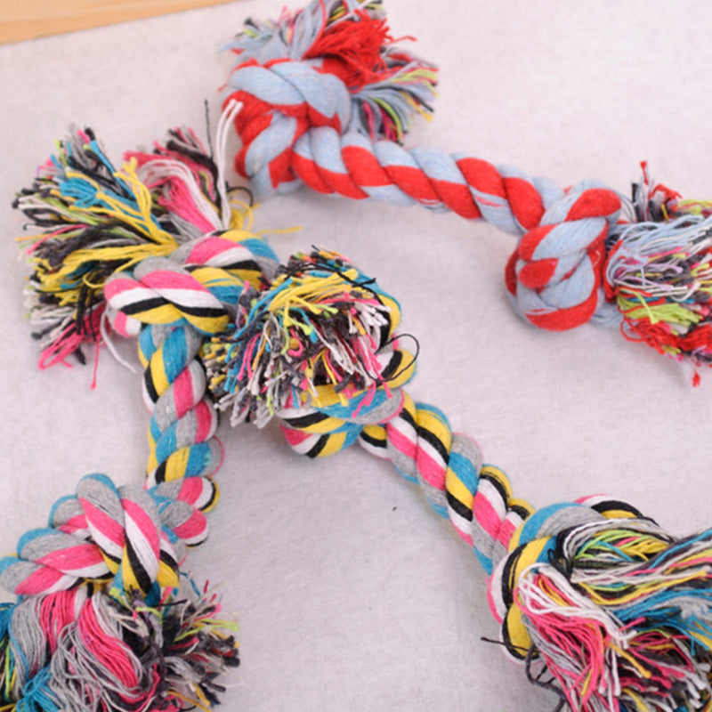KFX-6484157 Colorful Cotton Rope Dog Chew Toy for Pet Dental Health