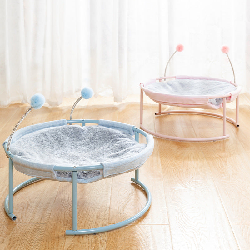 KFX-6484925 Cozy Plush Cat Bed Hammock with Soft Mattress for Kittens - Lightweight & Washable