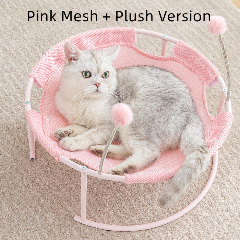 KFX-6484925 Cozy Plush Cat Bed Hammock with Soft Mattress for Kittens - Lightweight & Washable