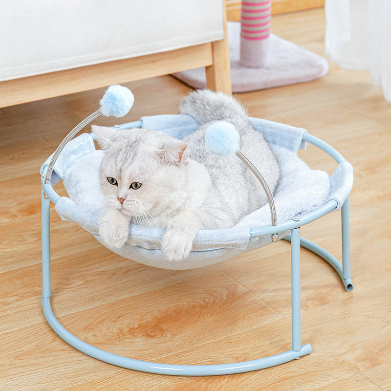 KFX-6484925 Cozy Plush Cat Bed Hammock with Soft Mattress for Kittens - Lightweight & Washable