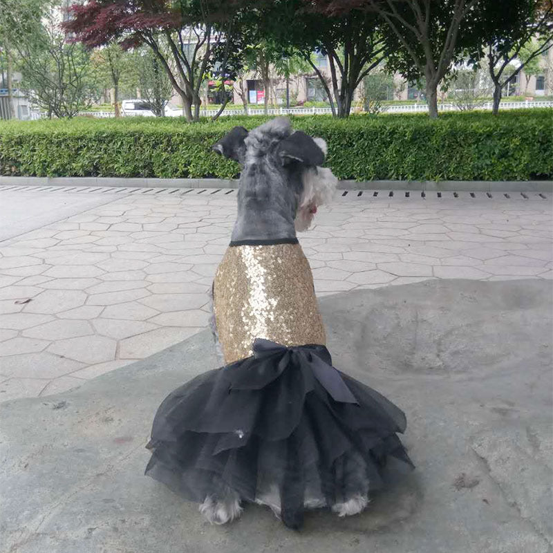 KFX-6485565 Princess Dog Skirt with Sequin Embroidery - Gold, Red, Pink - Sizes S to XL