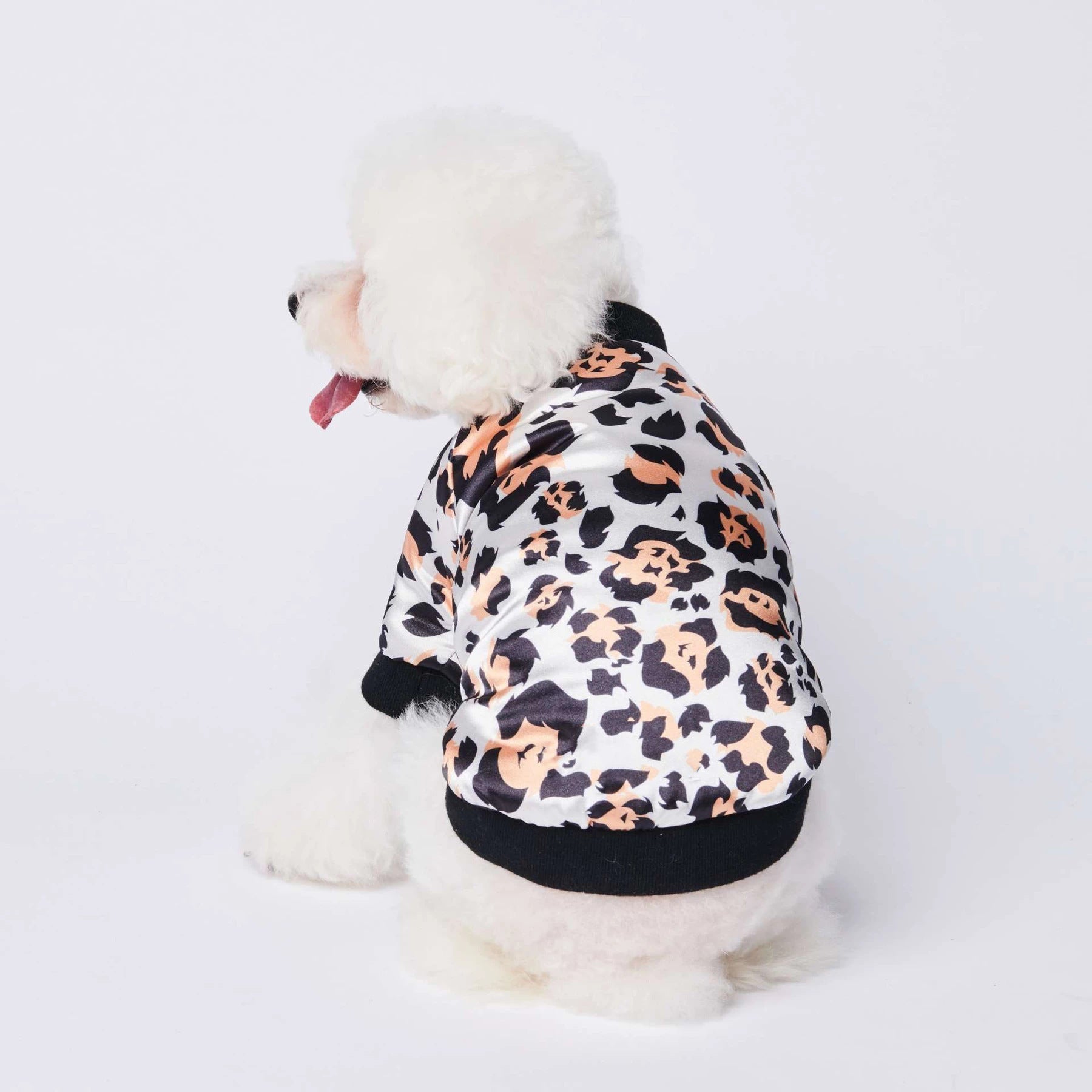 KFX-6485693 Leopard Print Cotton-Padded Dog Jacket for Autumn and Winter Warmth
