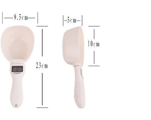 KFX-6487101 Smart Weighing Pet Food Shovel - Hygienic ABS Material, Easy to Clean, Accurate Measuring (250ML Capacity, Up to 800g)