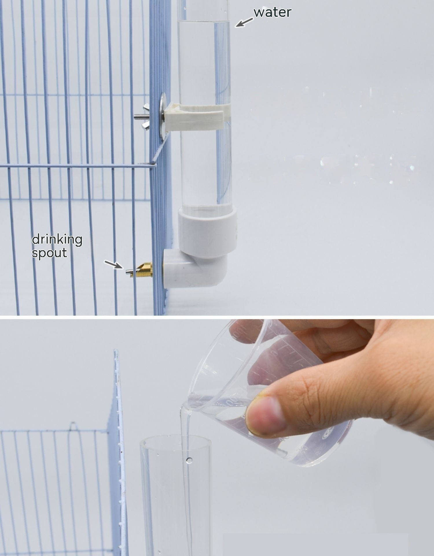KFX-6489149 Automatic Parrot Water Fountain Dispenser 130ml - Pet Hanging Drinking Bottle for Rabbits