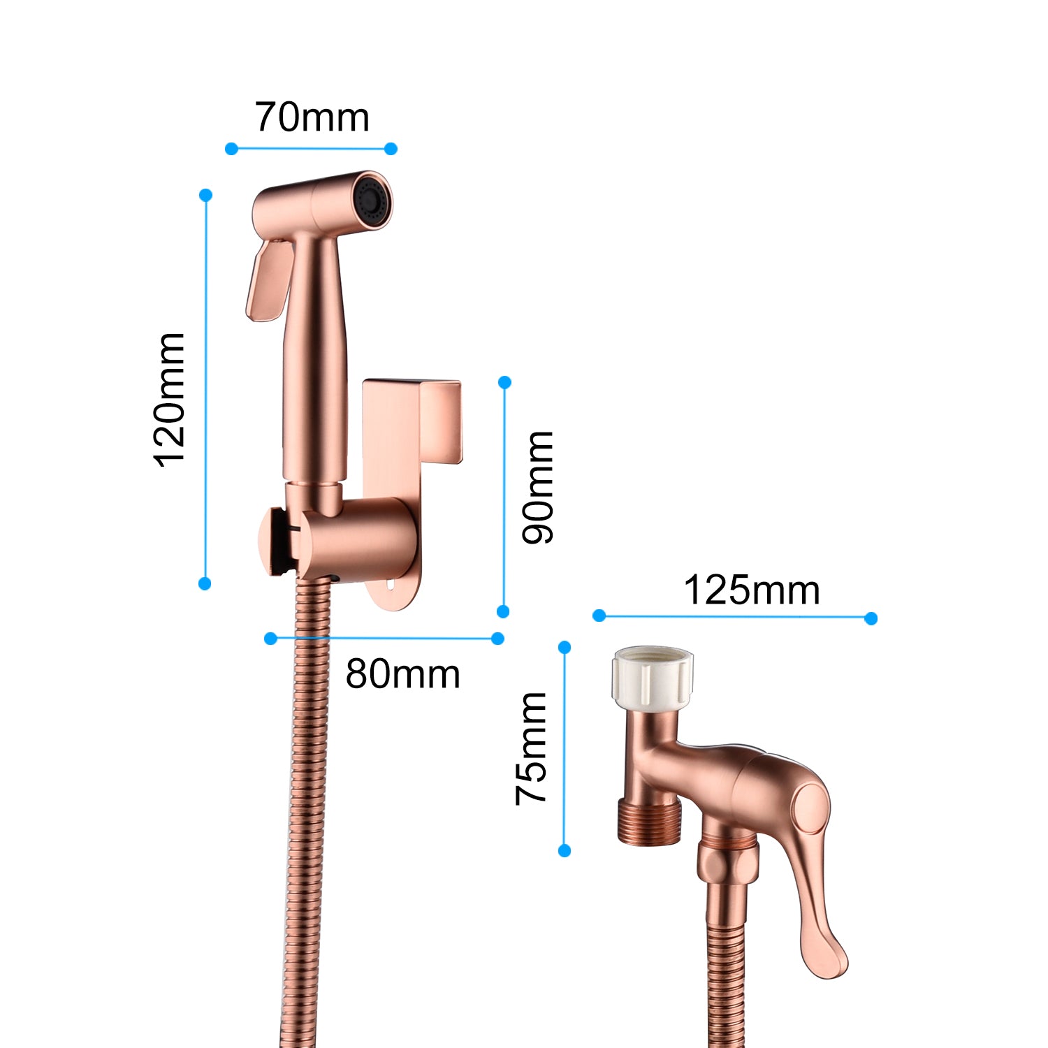 KFX-6490941 Handheld Bidet Sprayer Kit with Stainless Steel Hose for Cleaning and Pet Bathing