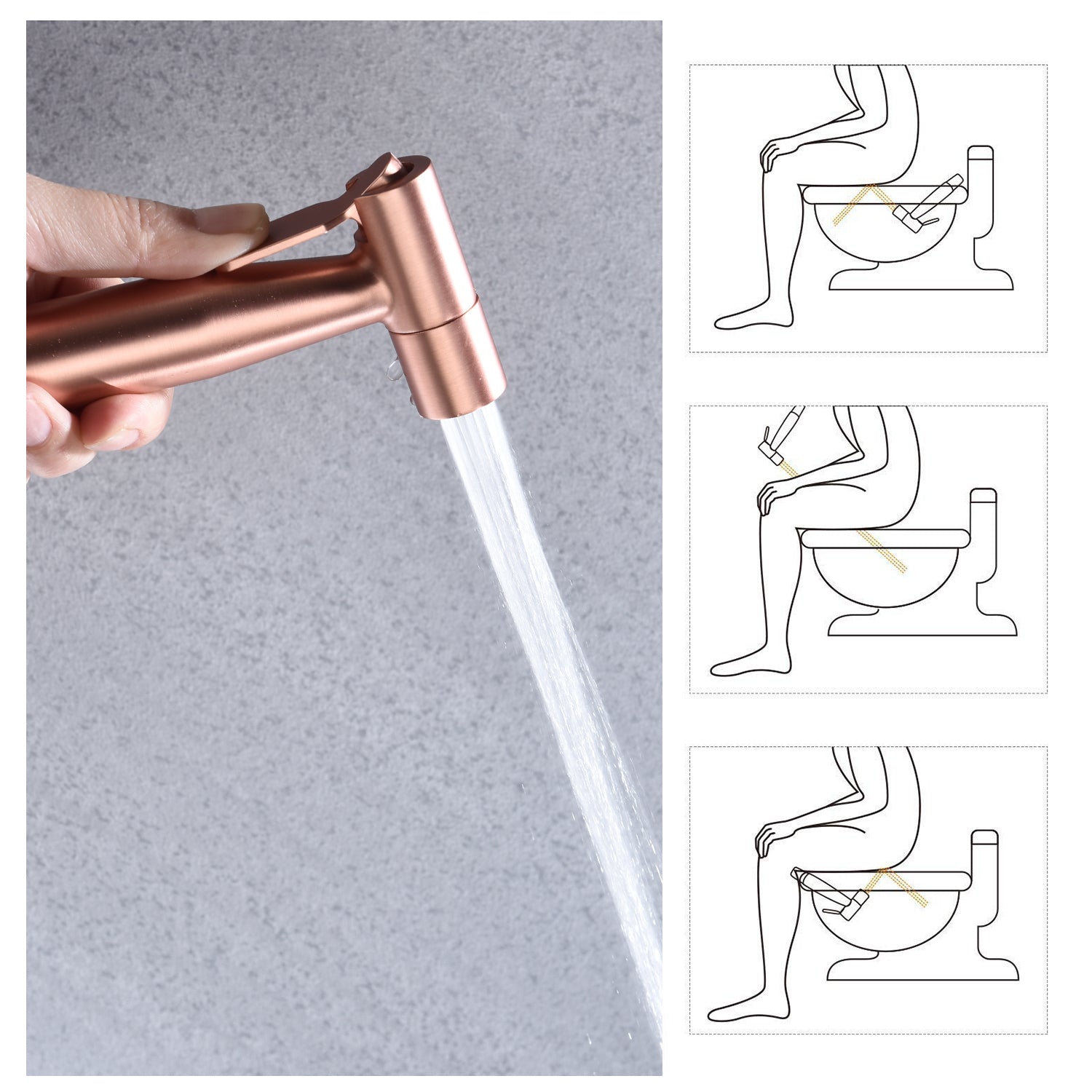 KFX-6490941 Handheld Bidet Sprayer Kit with Stainless Steel Hose for Cleaning and Pet Bathing