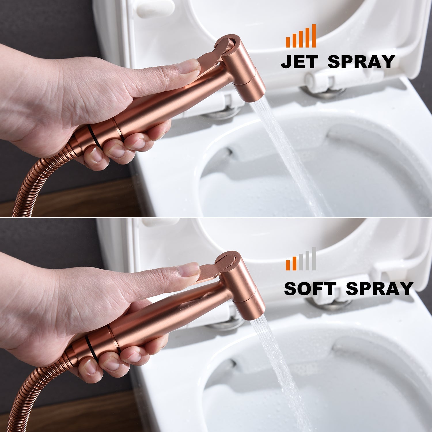 KFX-6490941 Handheld Bidet Sprayer Kit with Stainless Steel Hose for Cleaning and Pet Bathing