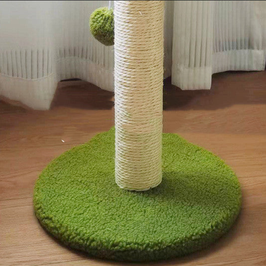 KFX-6492349 Emerald Green Cat Tree with Sisal Rope and Soft Fabric for Feline Play and Relaxation