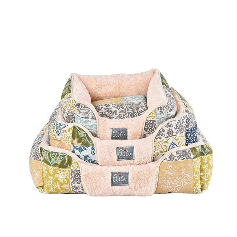 KFX-6493117 Cozy Removable Cotton Pet Nest with Detachable Dog Mat - Washable and Breathable Design