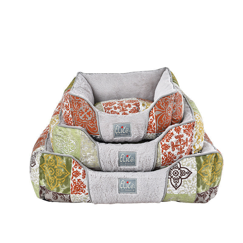 KFX-6493117 Cozy Removable Cotton Pet Nest with Detachable Dog Mat - Washable and Breathable Design