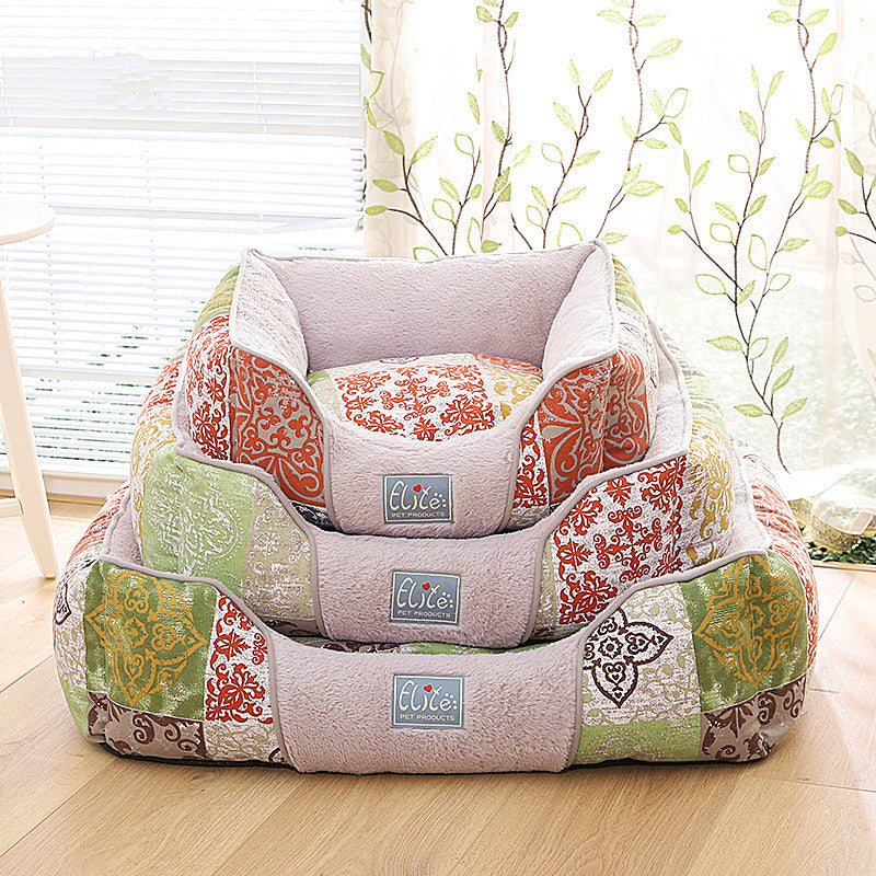 KFX-6493117 Cozy Removable Cotton Pet Nest with Detachable Dog Mat - Washable and Breathable Design
